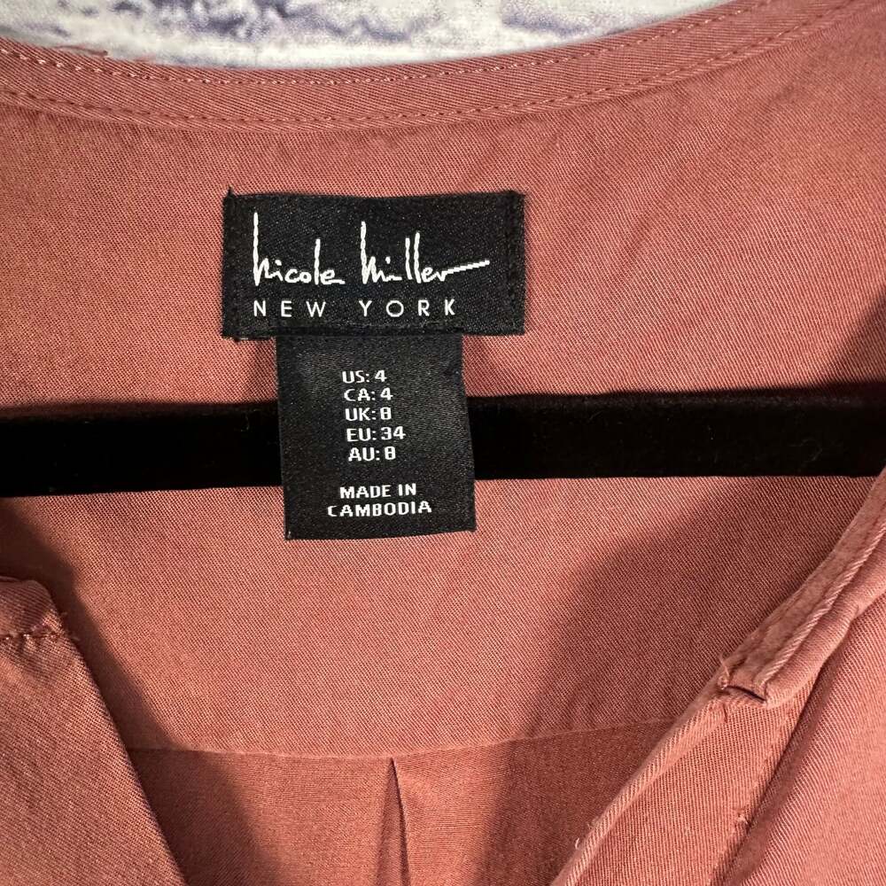 Nicole Miller Casual Belted Shift Dress W/ Pockets Size 4 - Picture 3 of 4